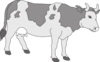 Gray Colored Cow Clip Art